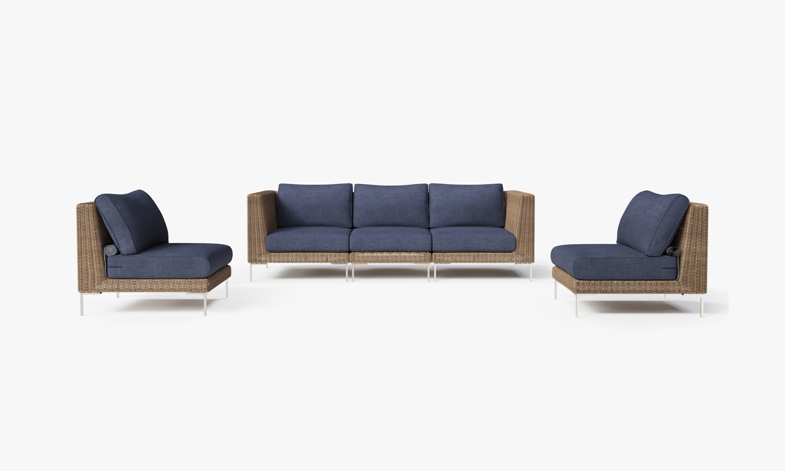 Wicker Patio Sofa Set